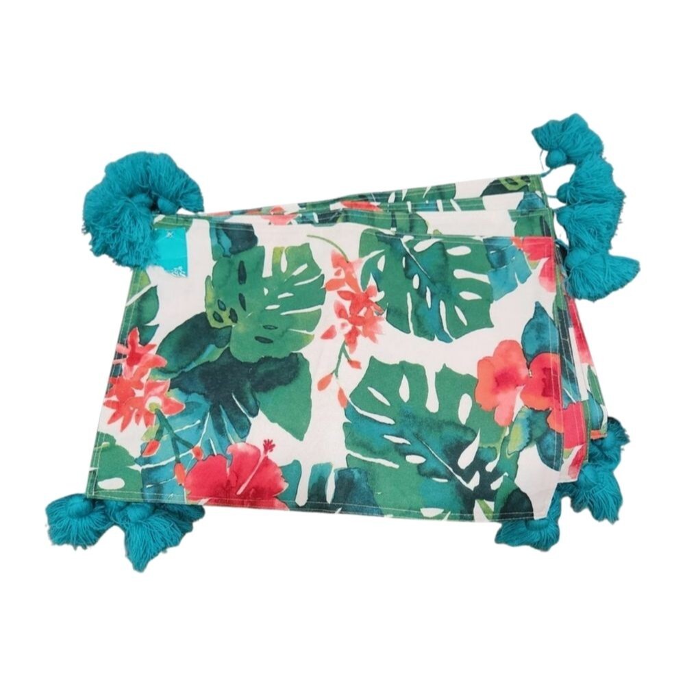 Placemats NWT Tropical Floral with Tassels